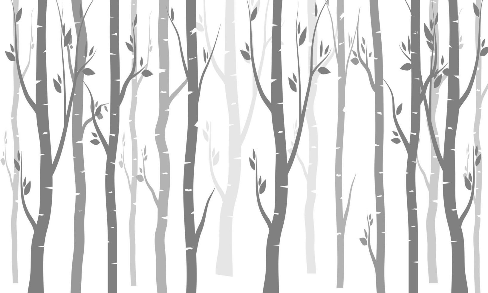 Black Branch Tree or Naked trees and root silhouettes set. Hand drawn isolated illustrations. vector