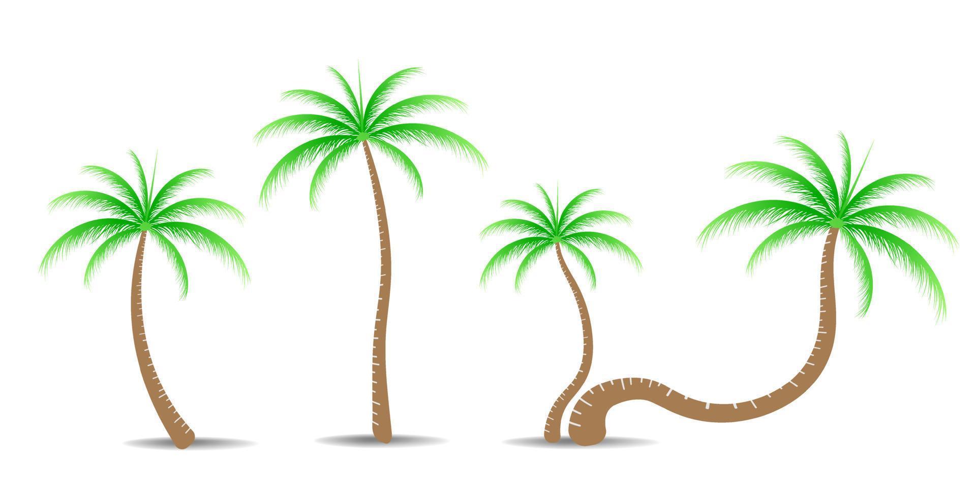 Collection of Black Coconut trees Icon. Can be used to illustrate any nature or healthy lifestyle topic. vector