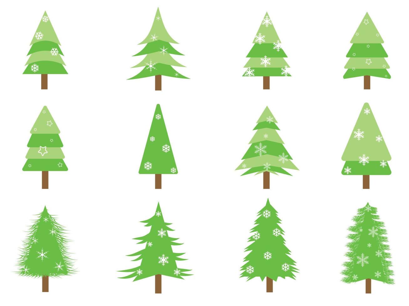 colección de icono de árboles de Navidad de silueta. se puede utilizar para ilustrar cualquier tema de naturaleza o estilo de vida saludable. vector