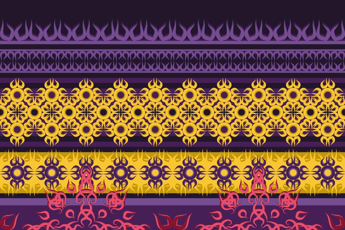 Ethnic fabric pattern Designed from geometric shapes Ethnic Asian style fabric pattern Used for home decoration, carpet work, indoor and outdoor use. vector