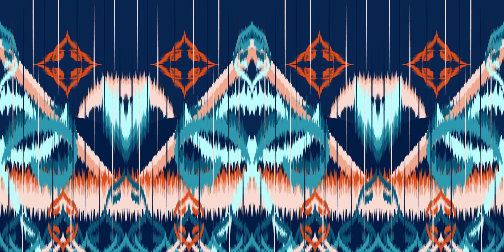 Ethnic fabric pattern Designed from geometric shapes Ethnic Asian style fabric pattern Used for home decoration, carpet work, indoor and outdoor use. vector