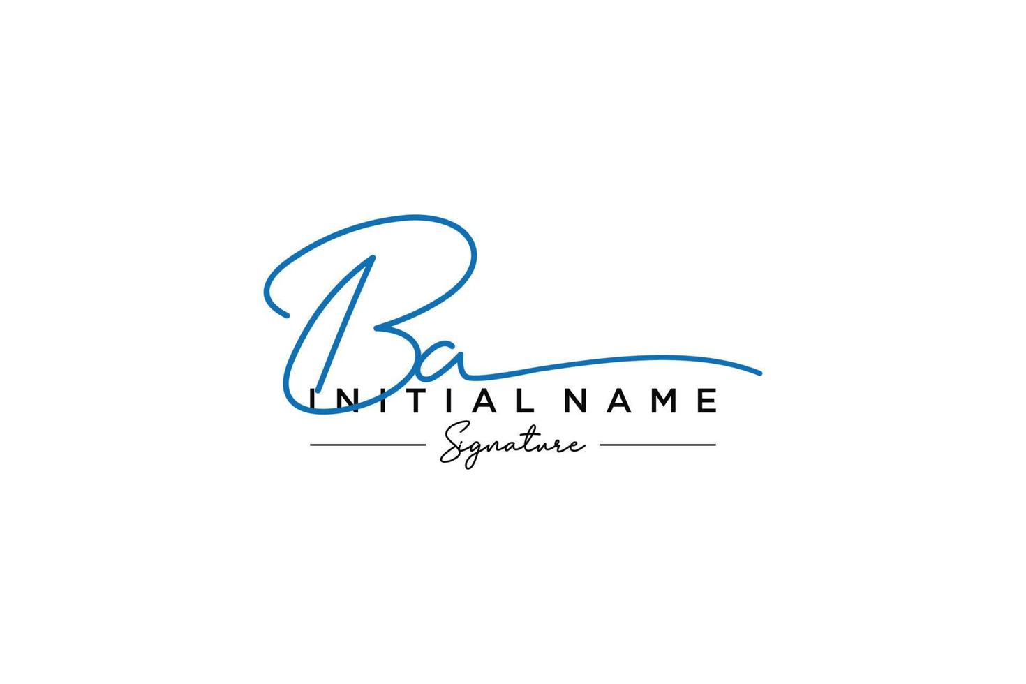 Initial BA signature logo template vector. Hand drawn Calligraphy lettering Vector illustration.