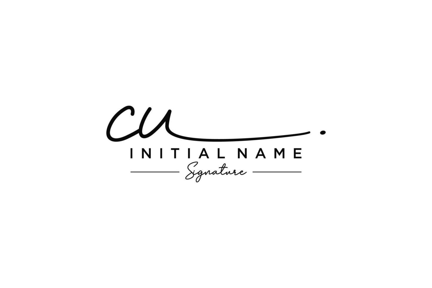 Initial CU signature logo template vector. Hand drawn Calligraphy lettering Vector illustration.
