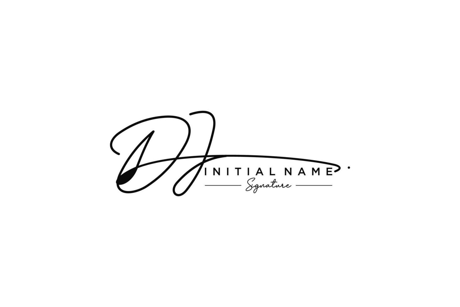 Initial DJ signature logo template vector. Hand drawn Calligraphy lettering Vector illustration.