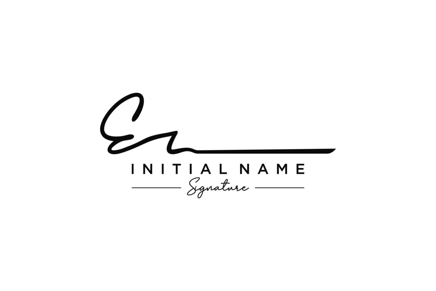 Initial ER signature logo template vector. Hand drawn Calligraphy lettering Vector illustration.