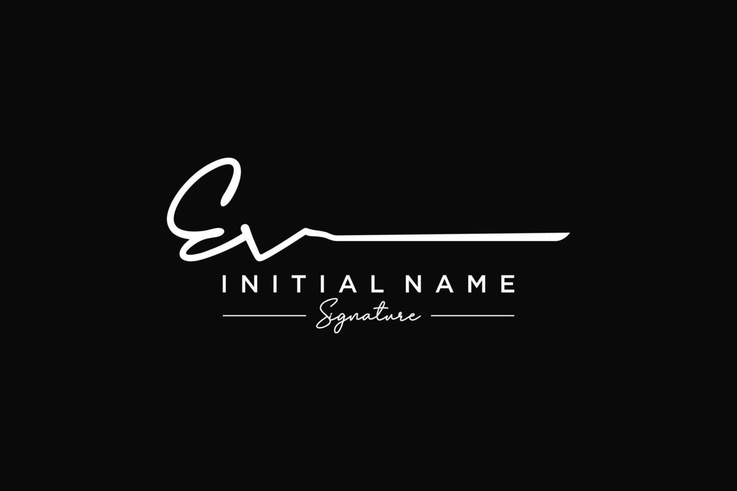 Initial EV signature logo template vector. Hand drawn Calligraphy lettering Vector illustration.