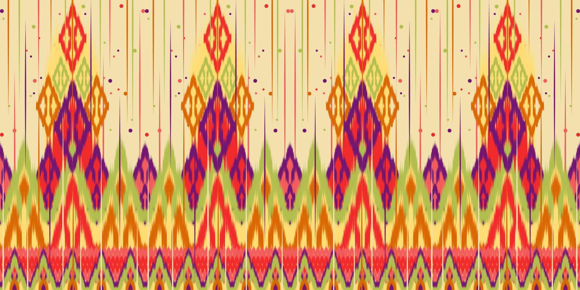 Ethnic fabric pattern Designed from geometric shapes Ethnic Asian style fabric pattern Used for home decoration, carpet work, indoor and outdoor use. vector