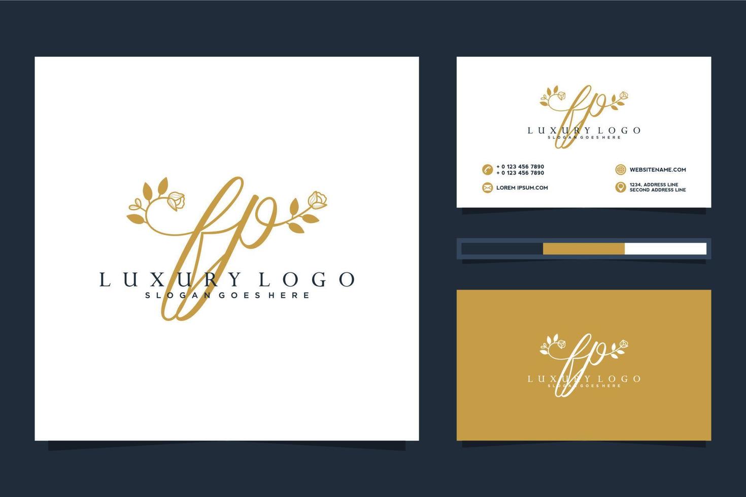 Initial FP Feminine logo collections and business card templat Premium Vector