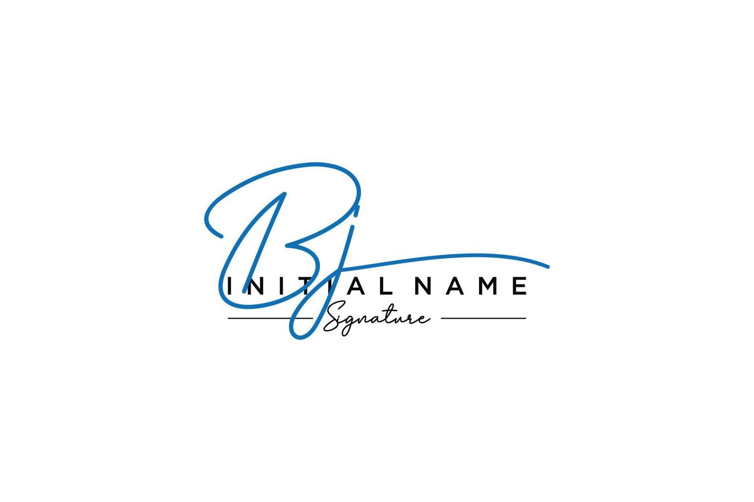 Initial BJ signature logo template vector. Hand drawn Calligraphy lettering Vector illustration.