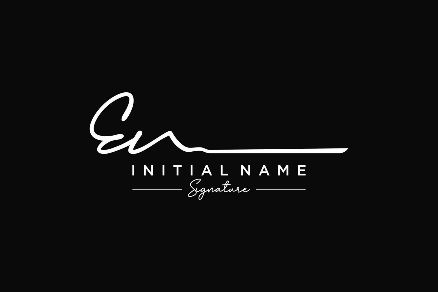 Initial EN signature logo template vector. Hand drawn Calligraphy lettering Vector illustration.