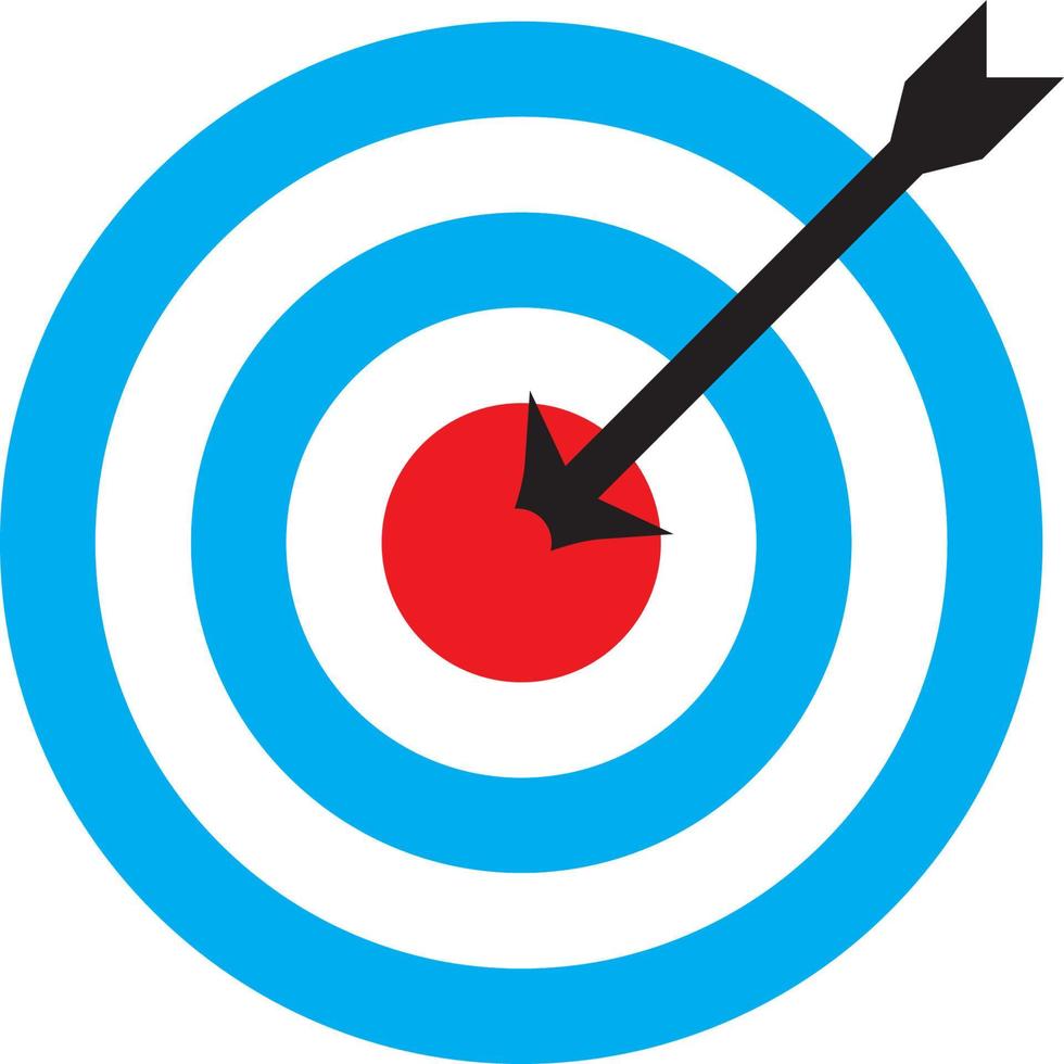ilustración de vector de icono de destino con flecha