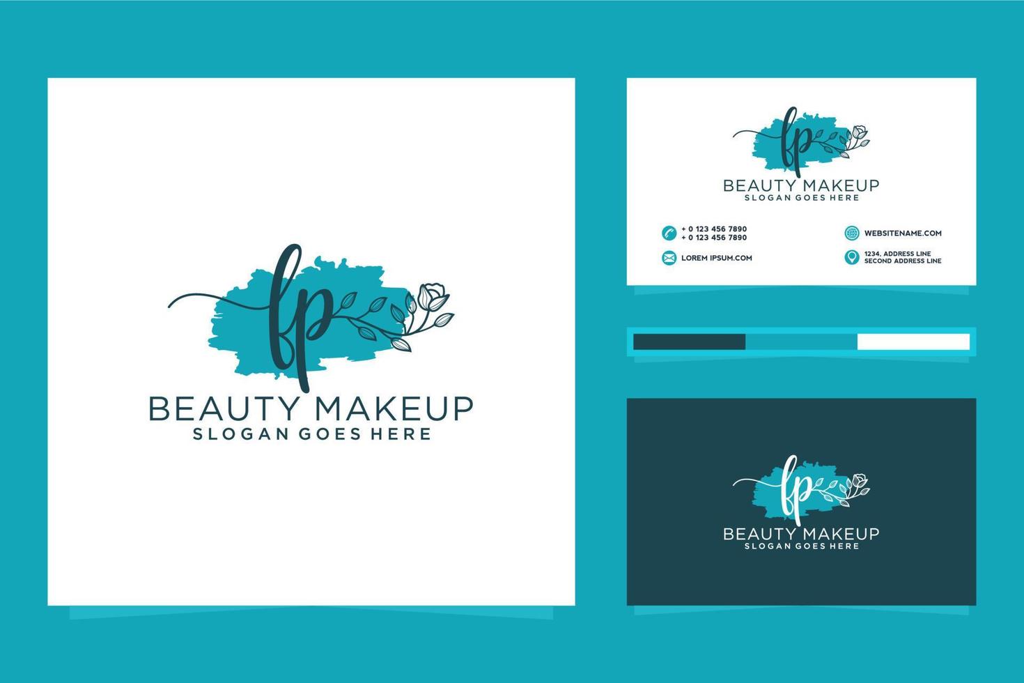 Initial FP Feminine logo collections and business card templat Premium Vector