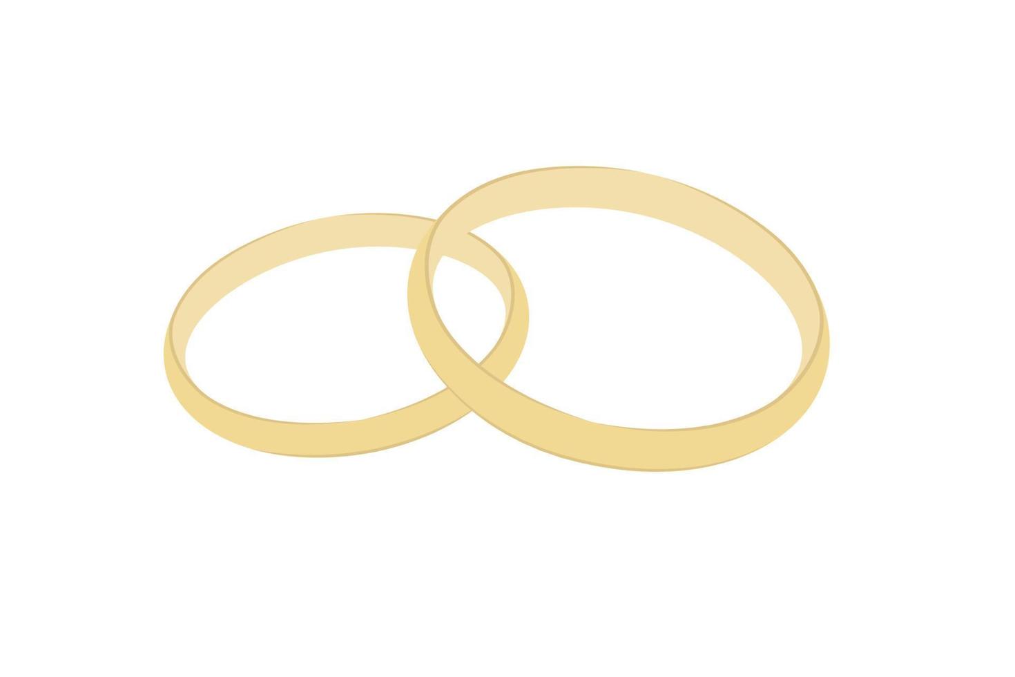 par de anillos de boda. joyas de oro para matrimonio. plantilla para guardar la tarjeta de invitación de fecha. vector