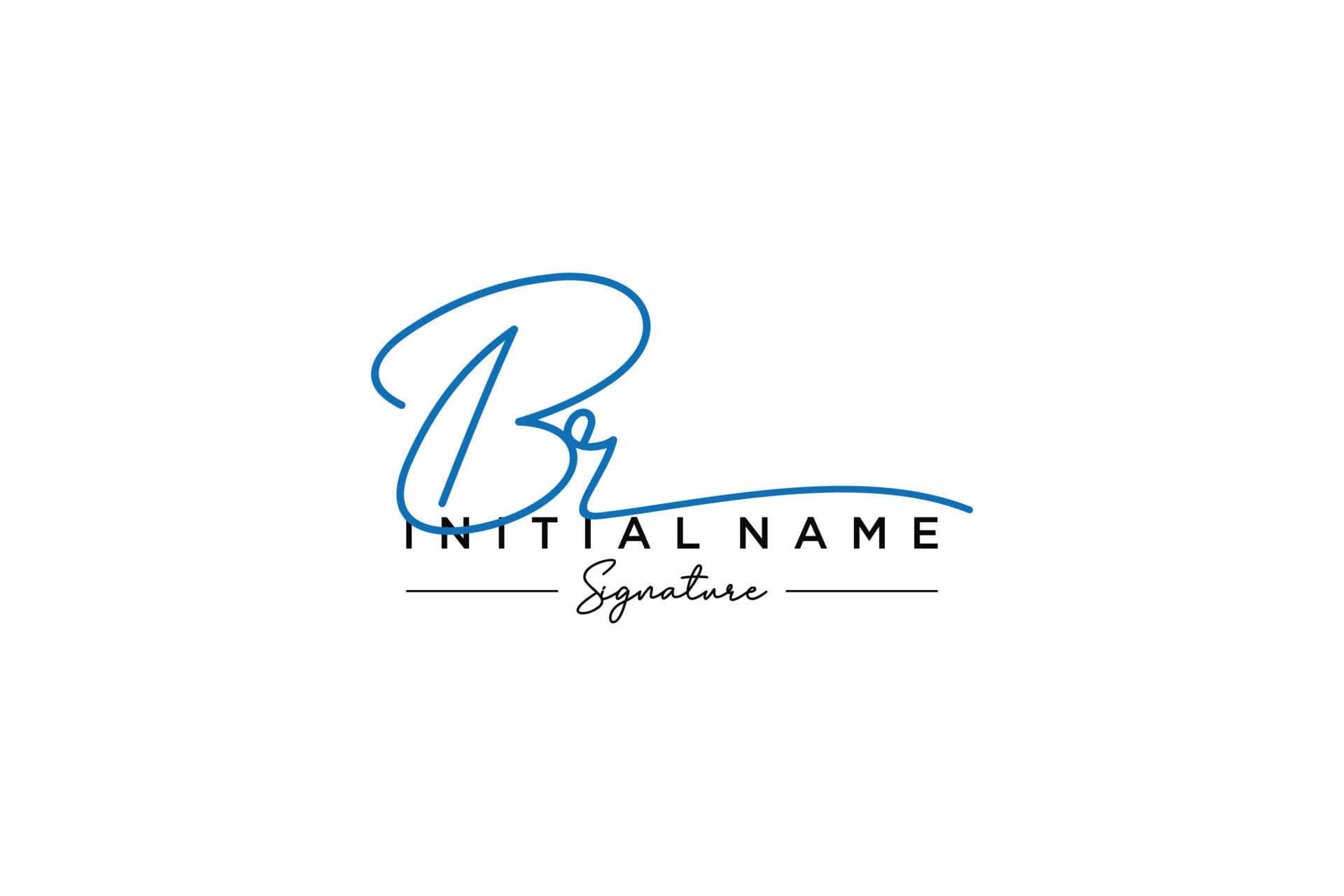 Initial BR signature logo template vector. Hand drawn Calligraphy