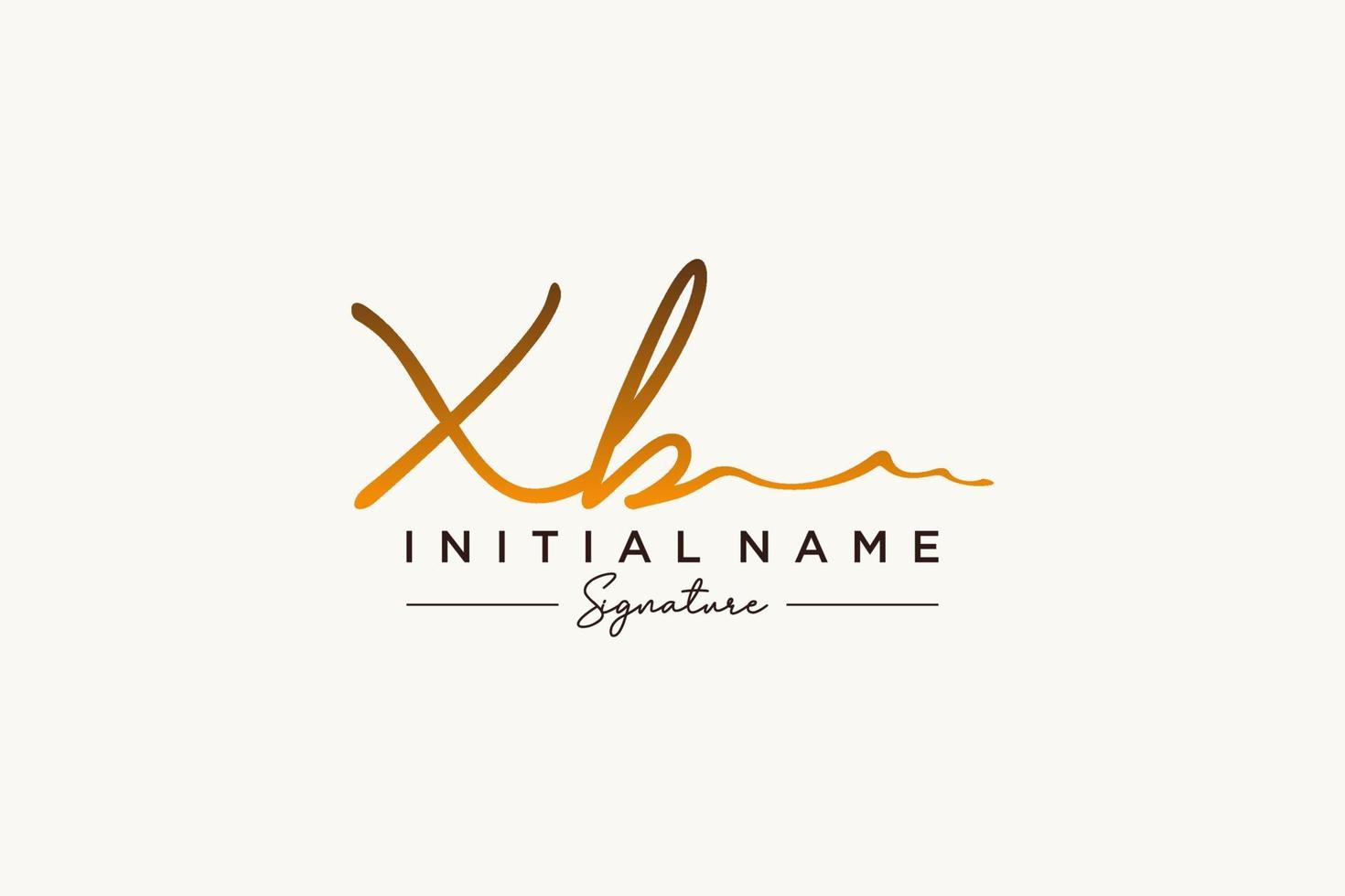 Initial XB signature logo template vector. Hand drawn Calligraphy lettering Vector illustration.