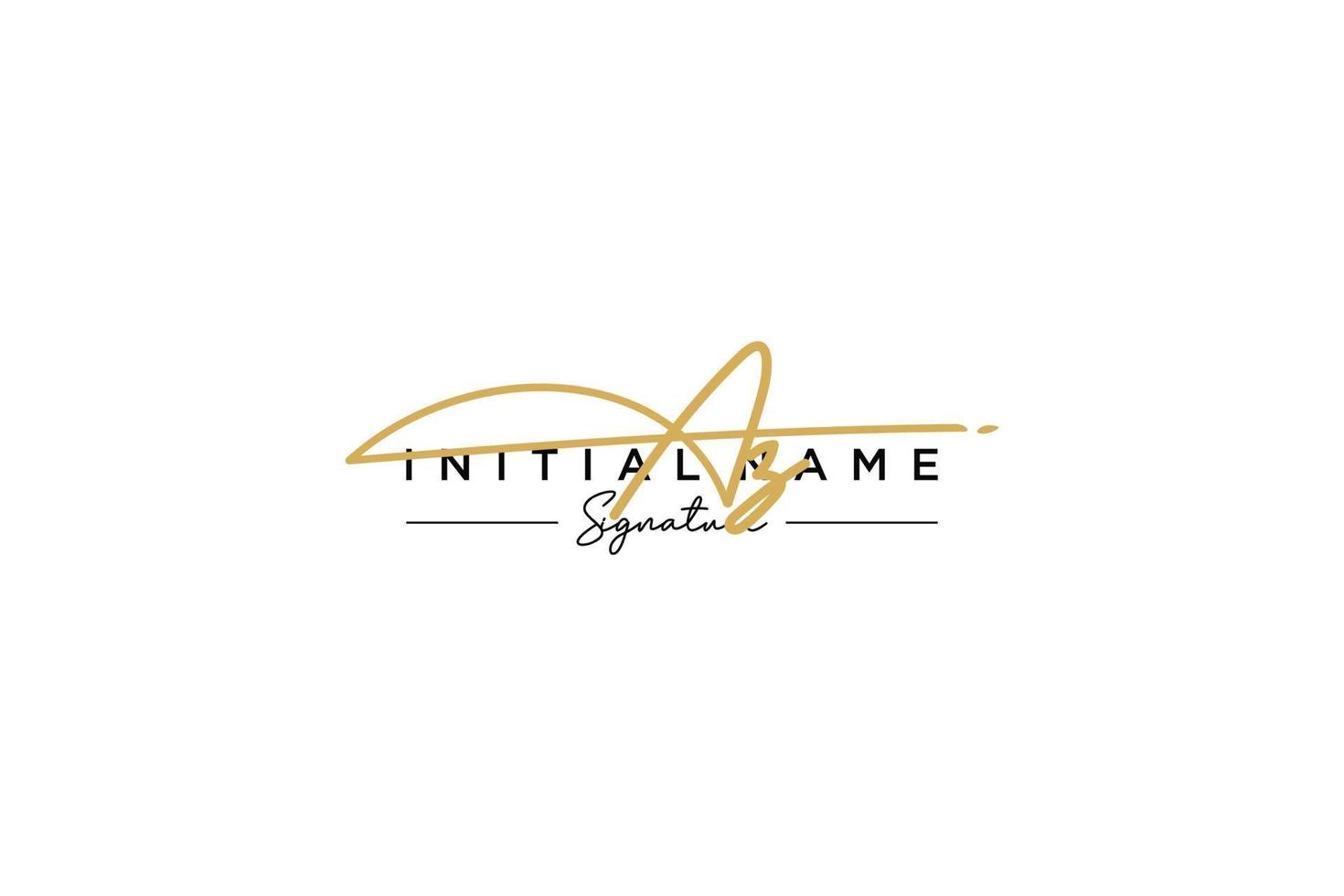 Initial AZ signature logo template vector. Hand drawn Calligraphy lettering Vector illustration.