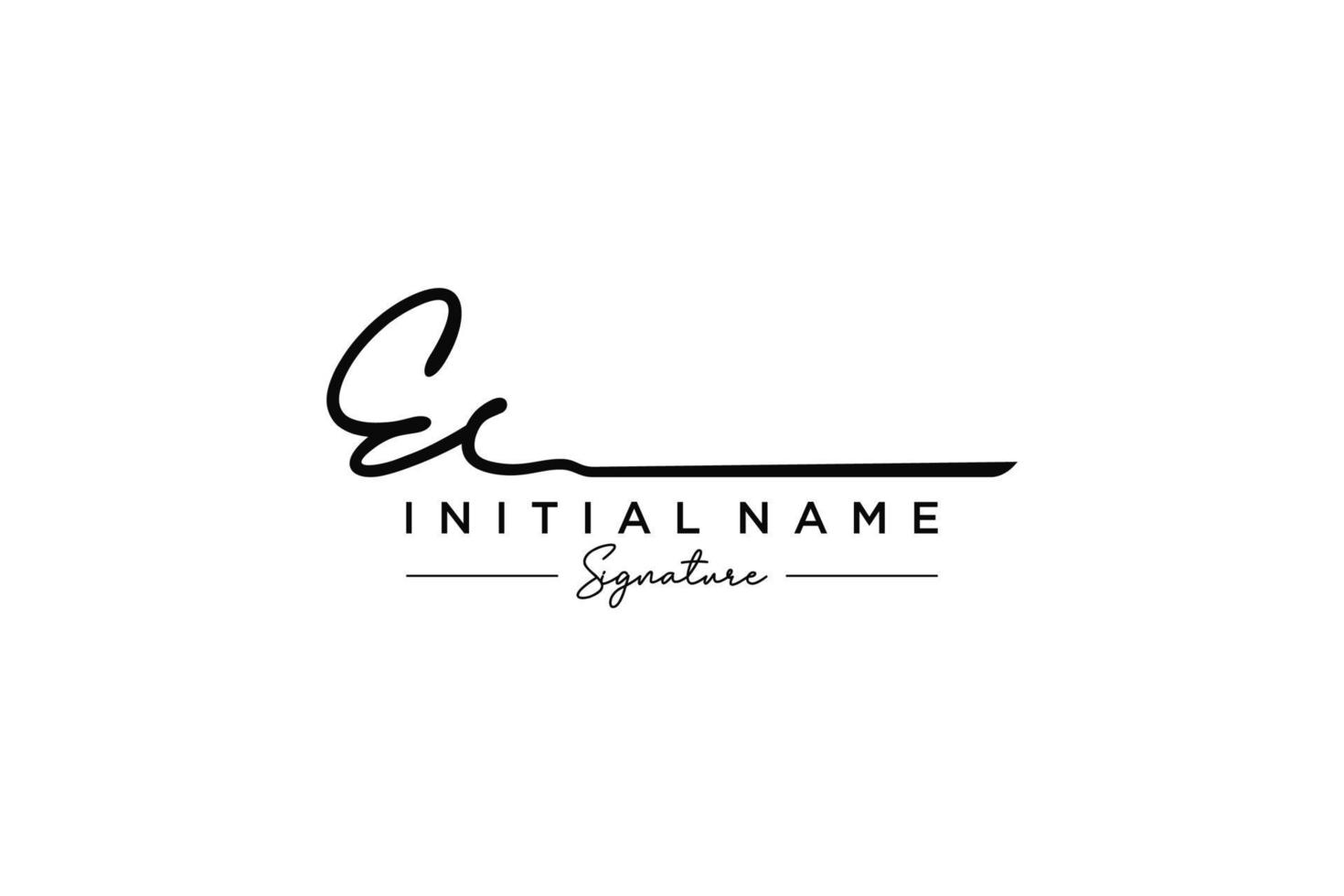 Initial EC signature logo template vector. Hand drawn Calligraphy lettering Vector illustration.