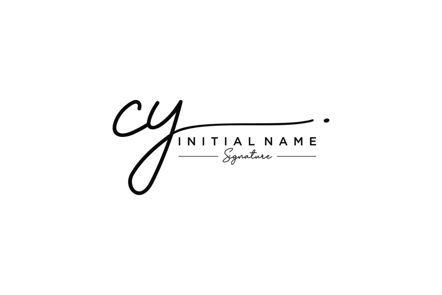 Initial CY signature logo template vector. Hand drawn Calligraphy lettering Vector illustration.