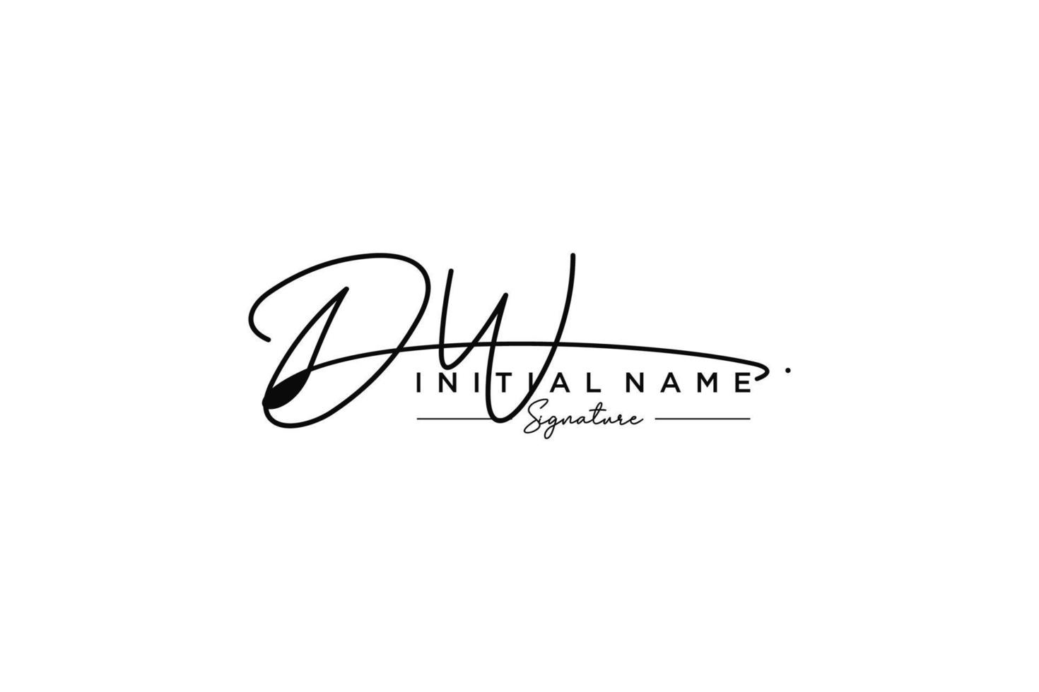 Initial DW signature logo template vector. Hand drawn Calligraphy lettering Vector illustration.