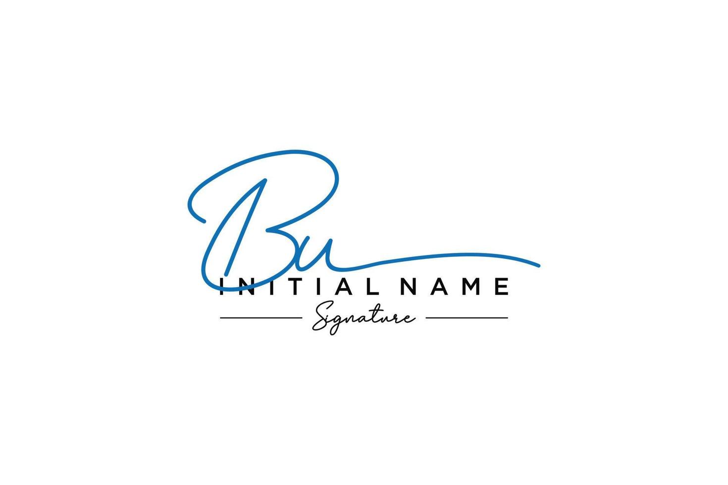Initial BU signature logo template vector. Hand drawn Calligraphy lettering Vector illustration.