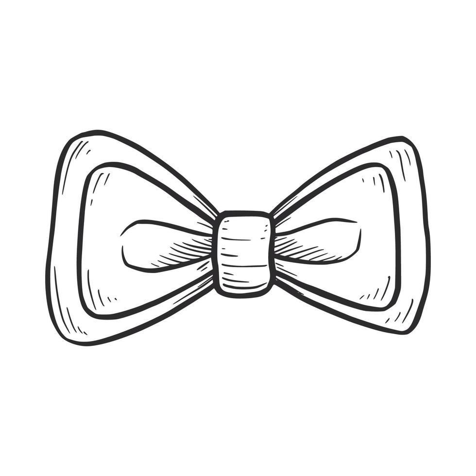 Tie bow doodle sketch. Hand drawn vector