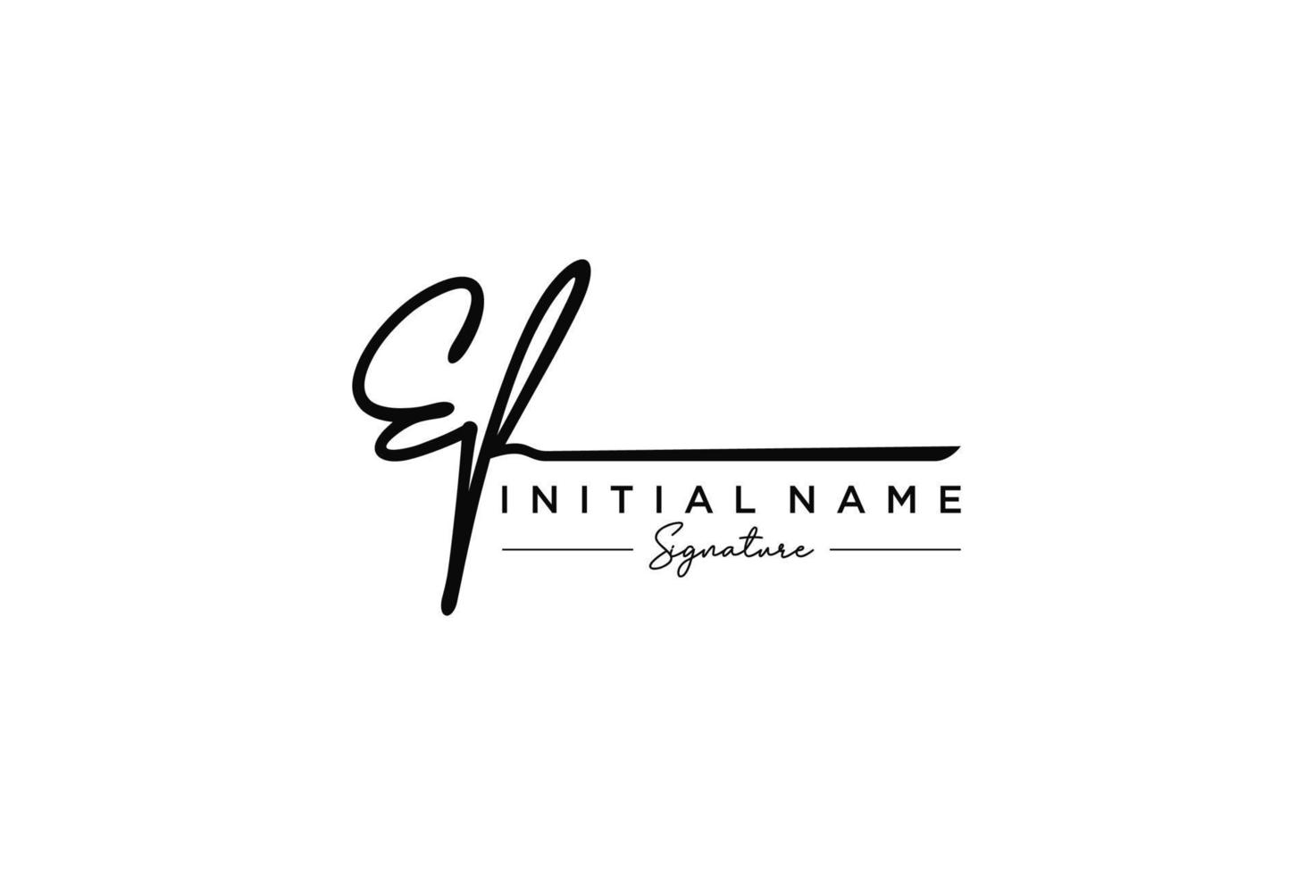 Initial EF signature logo template vector. Hand drawn Calligraphy lettering Vector illustration.