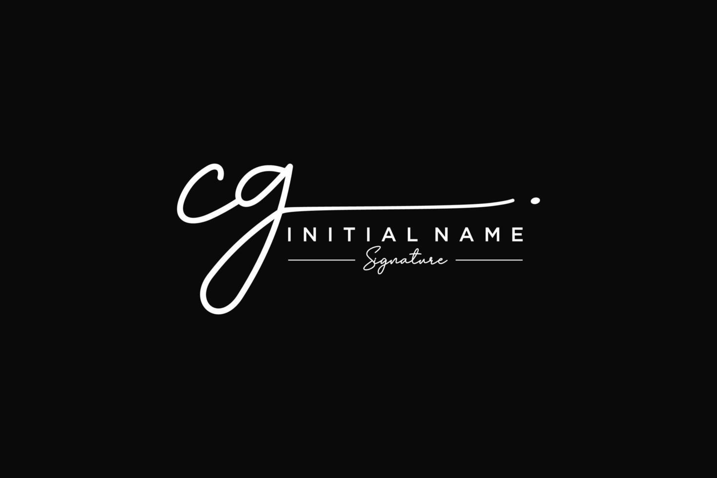Initial CG signature logo template vector. Hand drawn Calligraphy