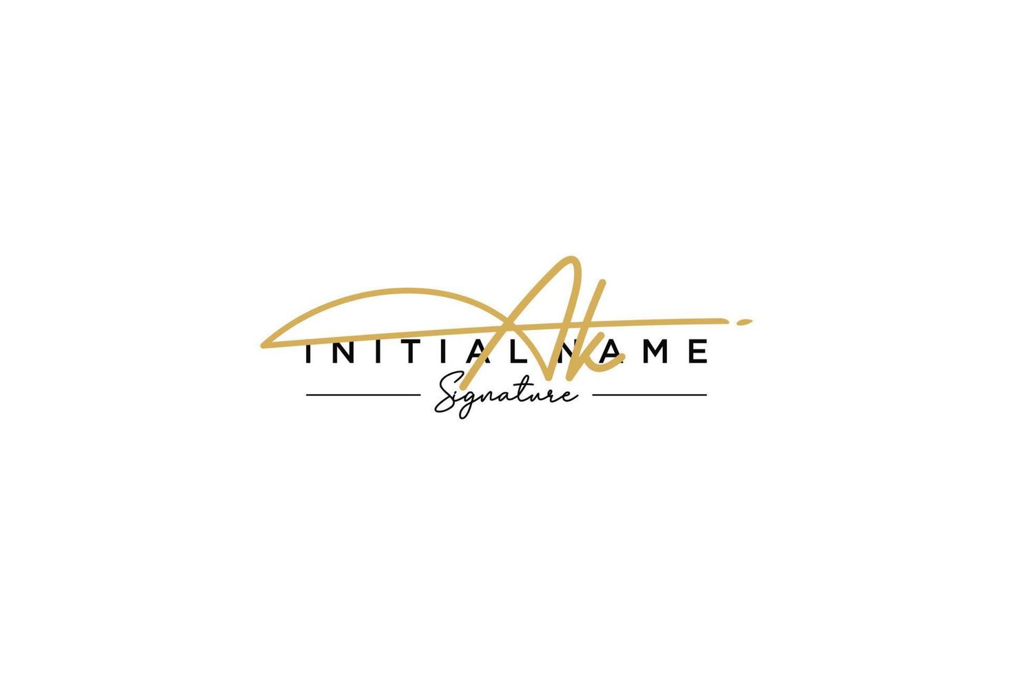 Initial AK signature logo template vector. Hand drawn Calligraphy lettering Vector illustration.