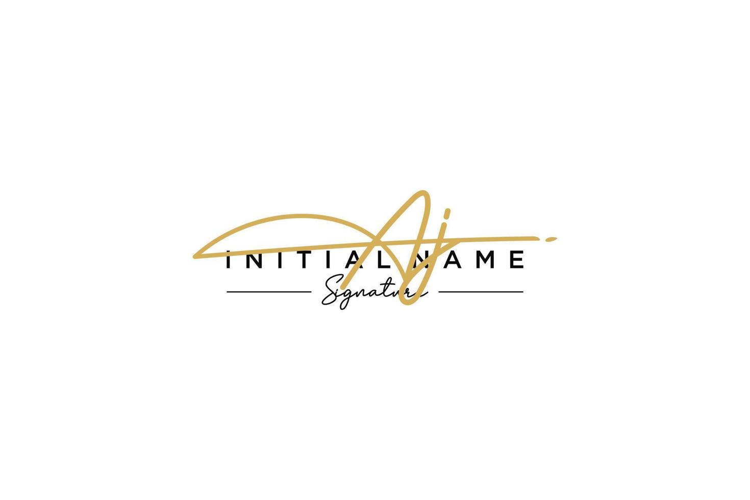 Initial AJ signature logo template vector. Hand drawn Calligraphy lettering Vector illustration.