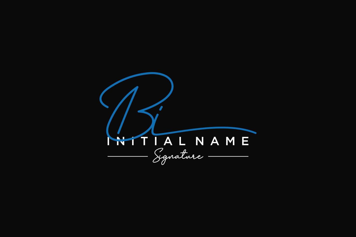 Initial BI signature logo template vector. Hand drawn Calligraphy lettering Vector illustration.