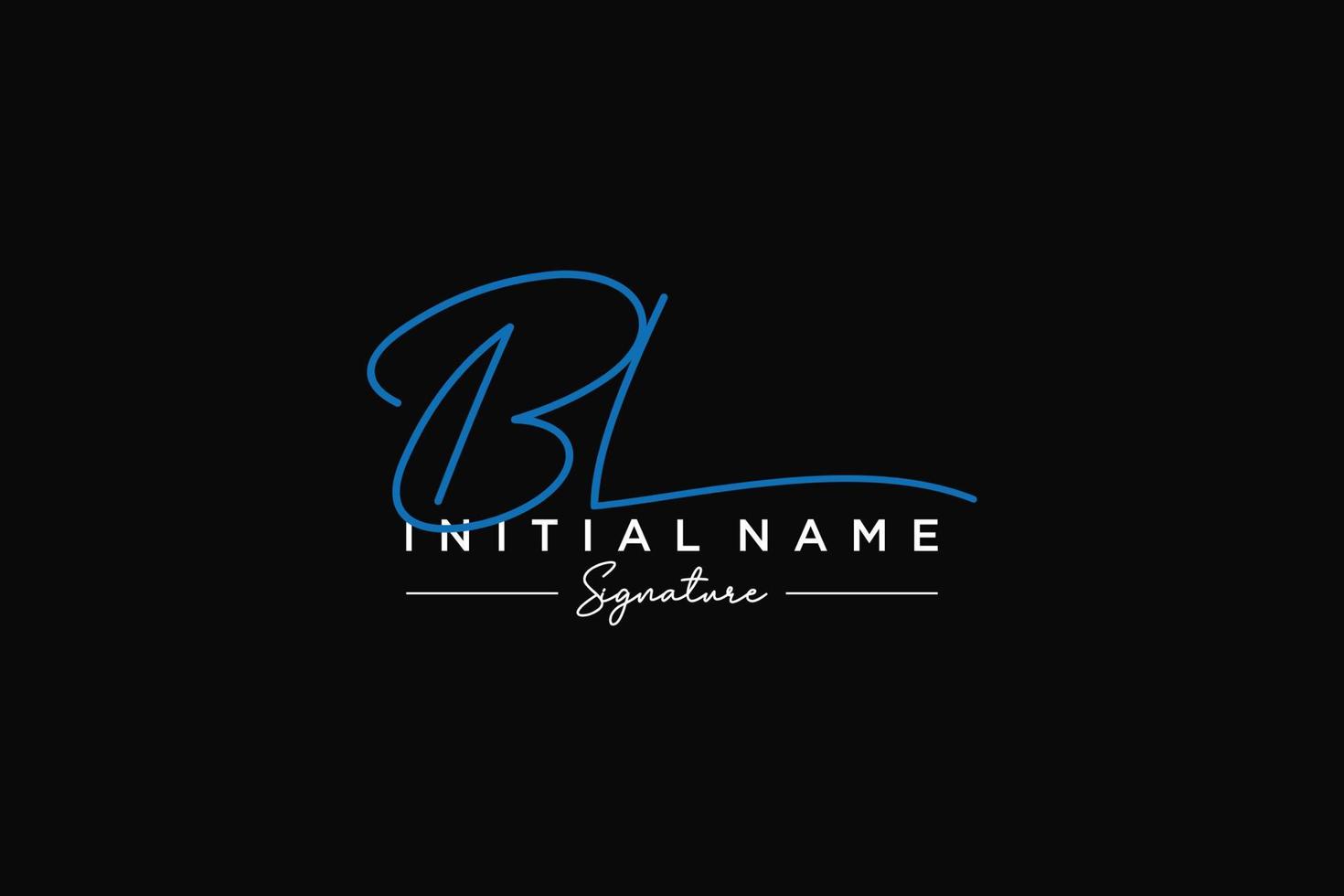 Initial BL signature logo template vector. Hand drawn Calligraphy lettering Vector illustration.