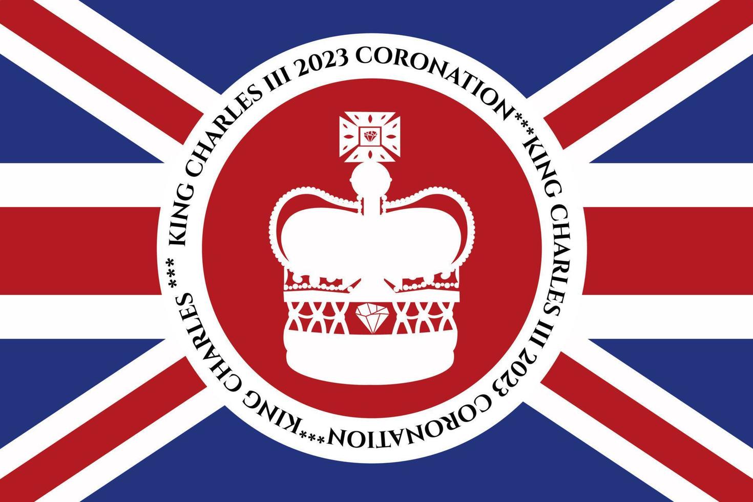 Londres, Reino Unido, 6 de mayo. 2023. coronación del rey carlos iii carlos de gales se convierte en rey de inglaterra. poste blanco, vector