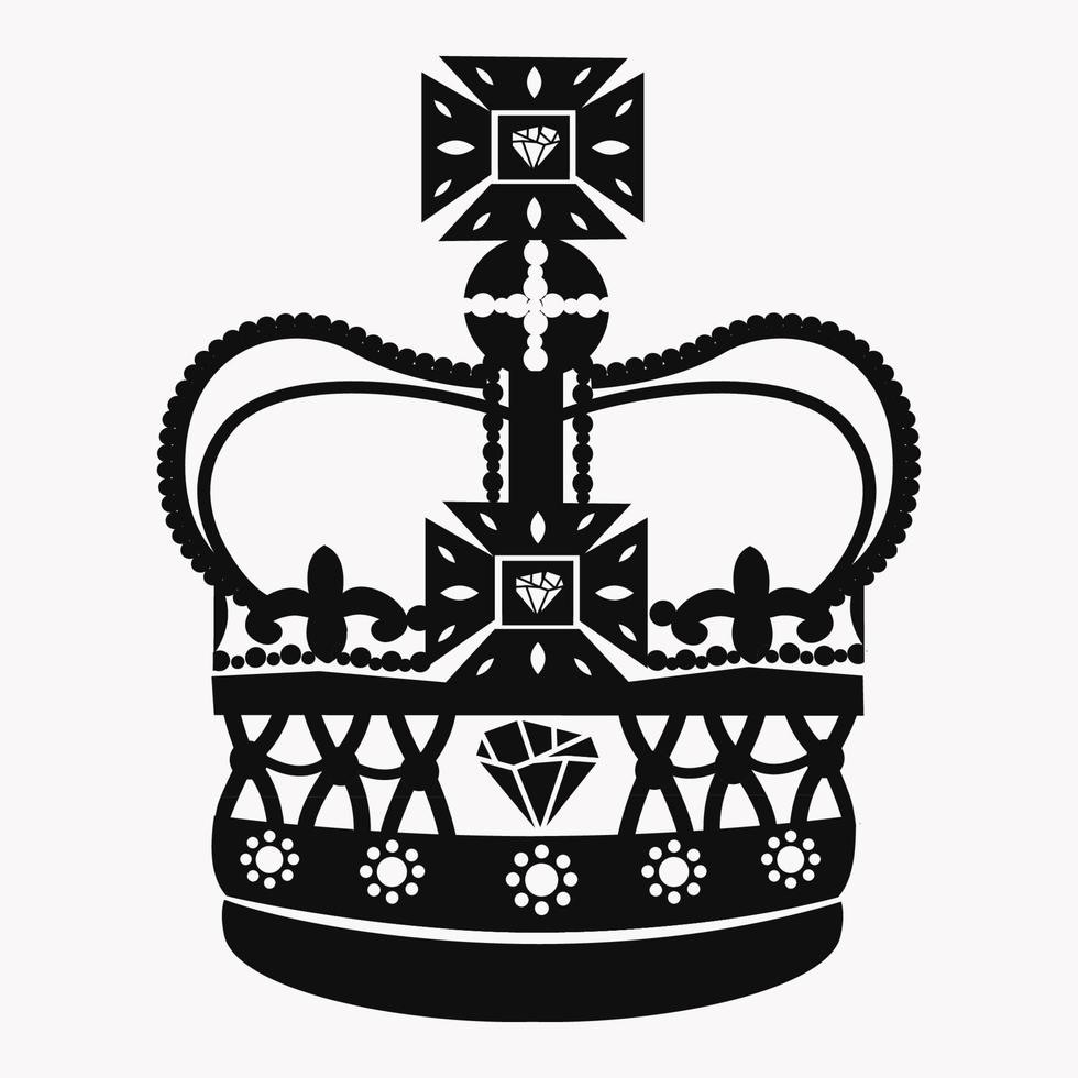 King rown logo vector Illustration. Royal crown silhouette isolated on white background