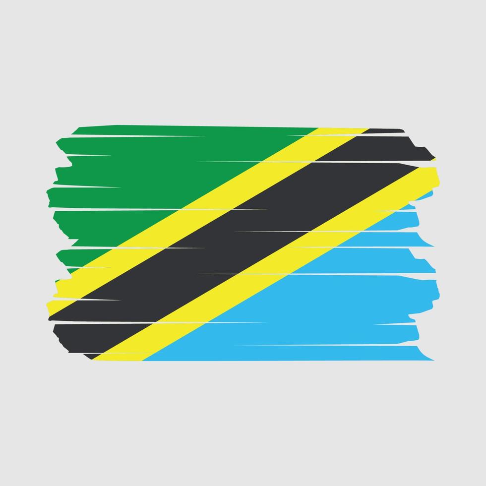 cepillo de bandera de tanzania vector