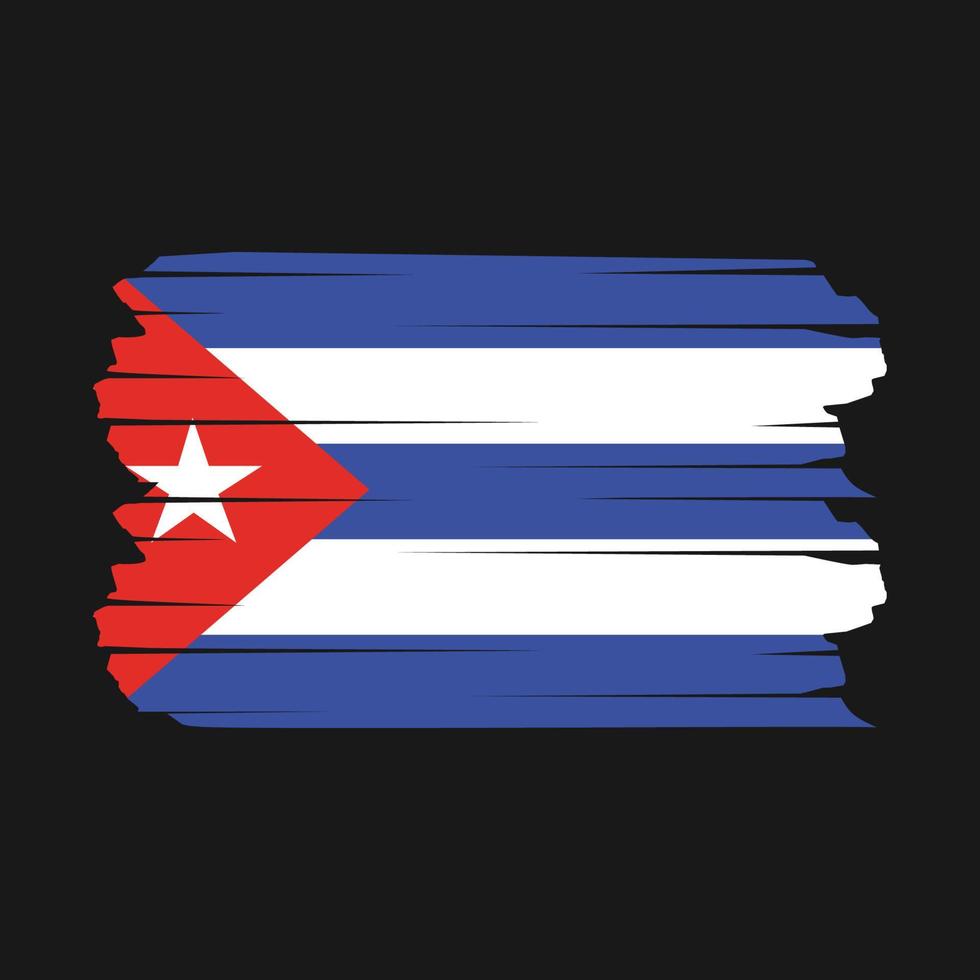 cepillo de bandera de cuba vector