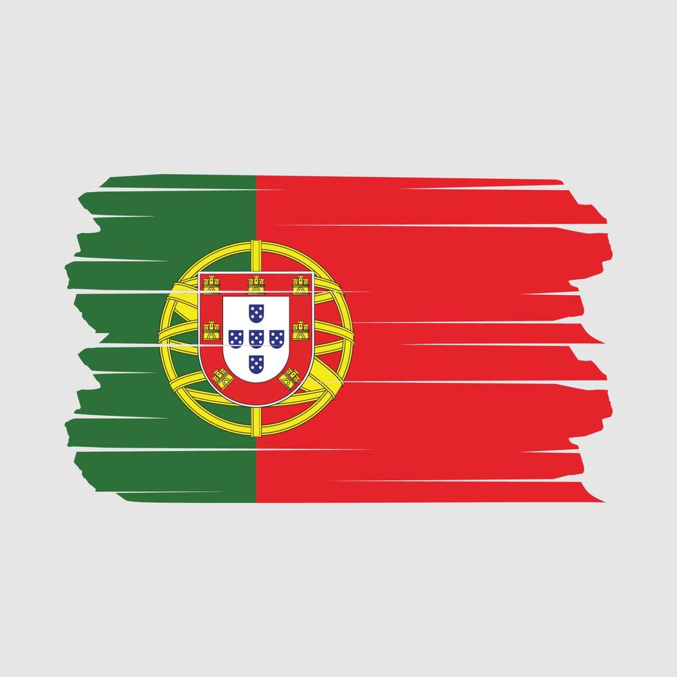 pincel de bandera de portugal vector