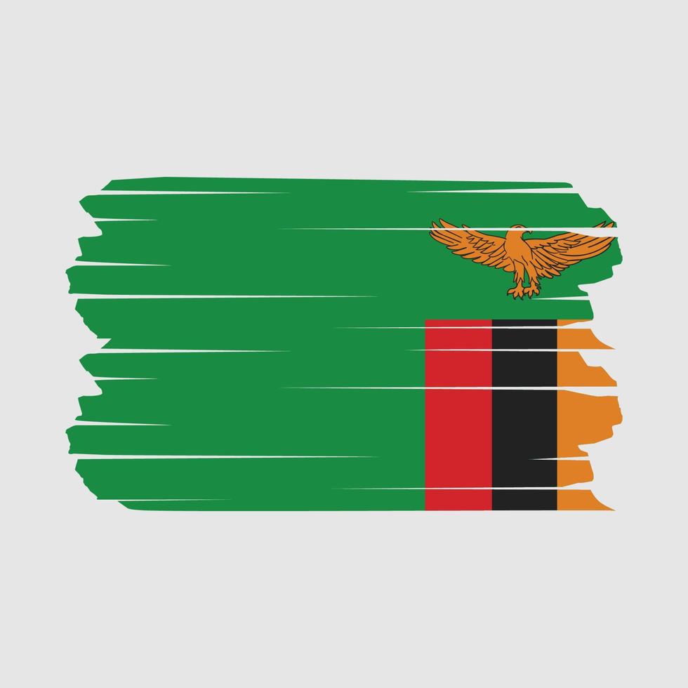 cepillo de bandera de zambia vector