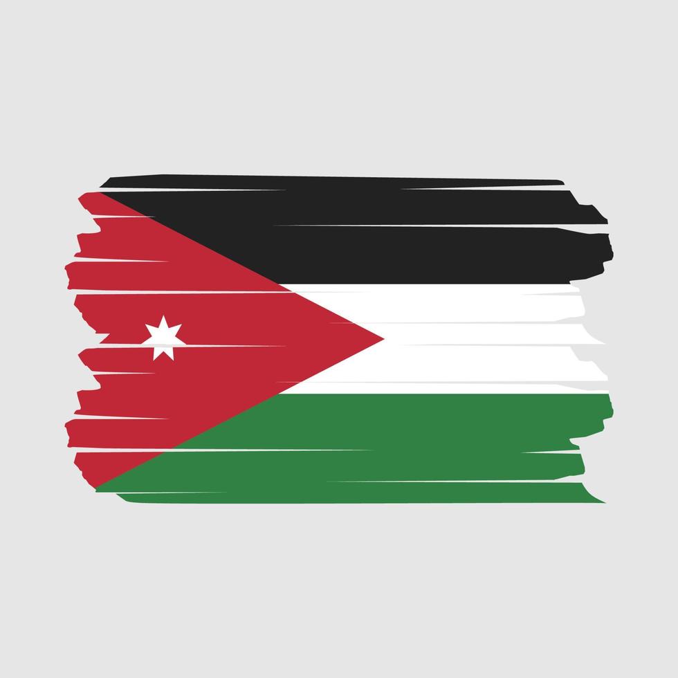 cepillo de bandera de Jordania vector