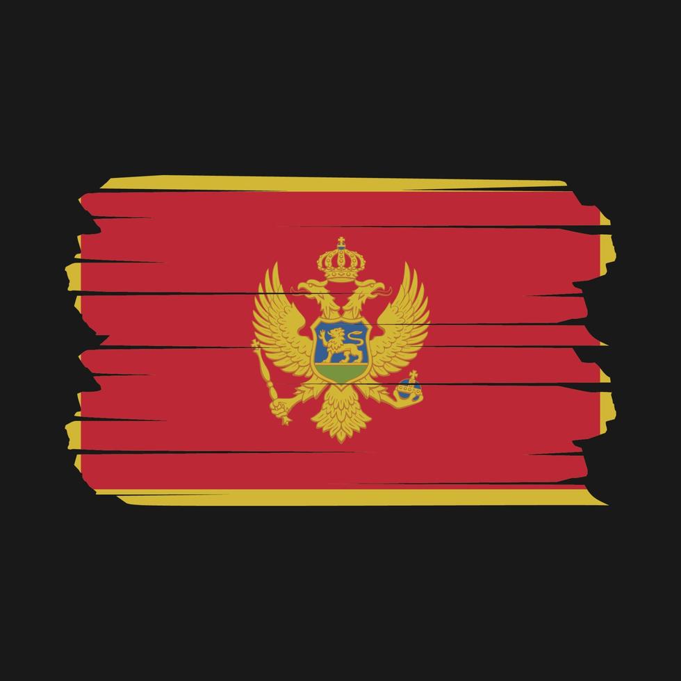 cepillo de bandera de montenegro vector