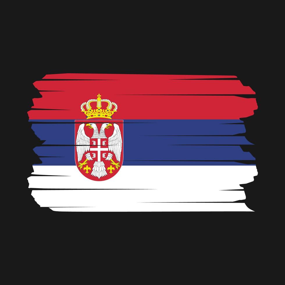 pincel de bandera de serbia vector