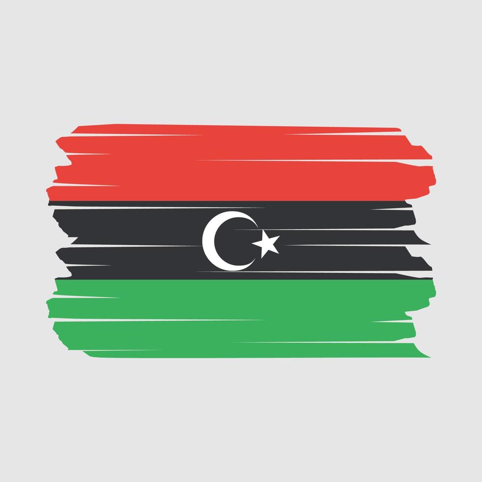 pincel de bandera de libia vector