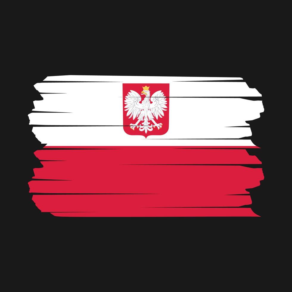 pincel de bandera de polonia vector