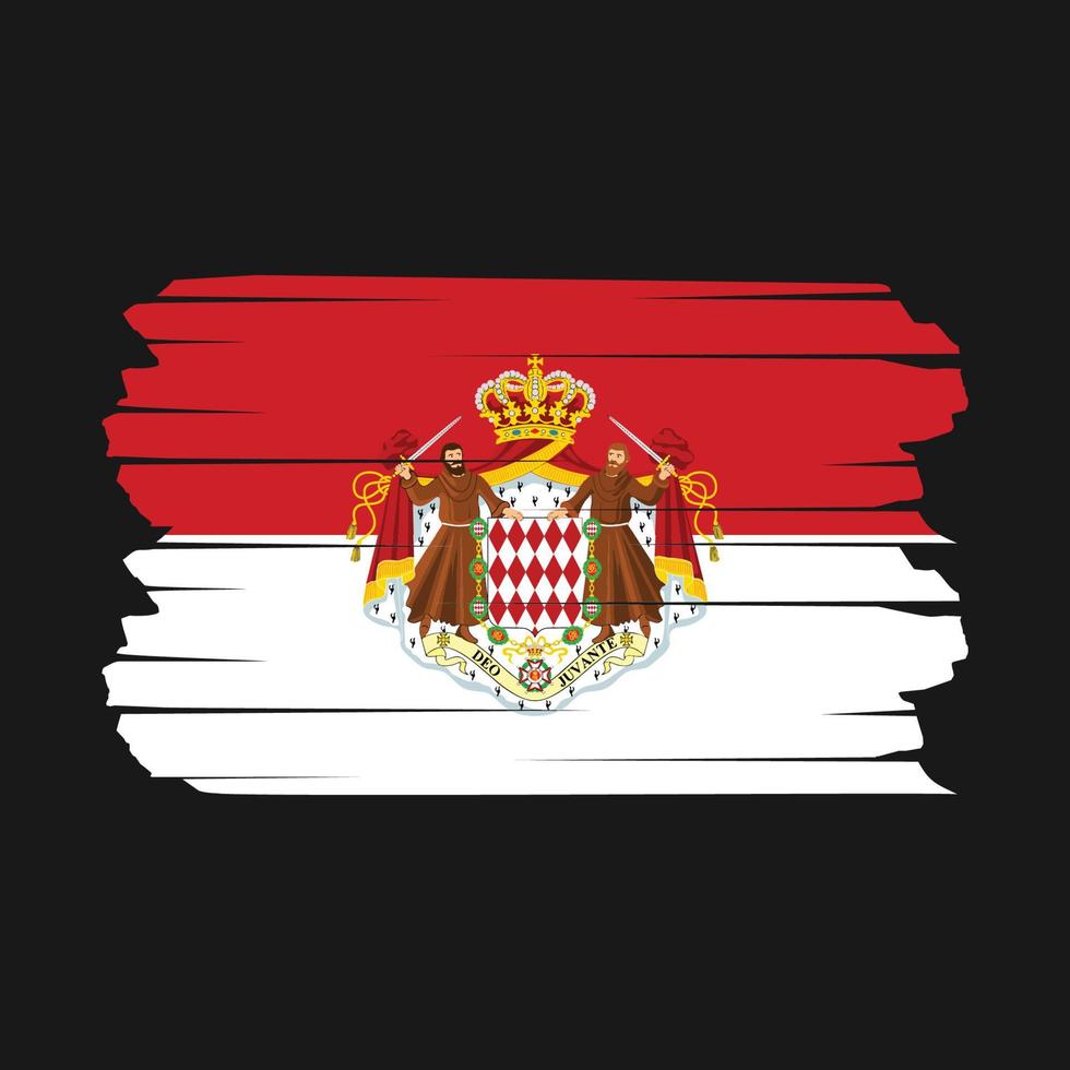 Monaco Flag Brush vector
