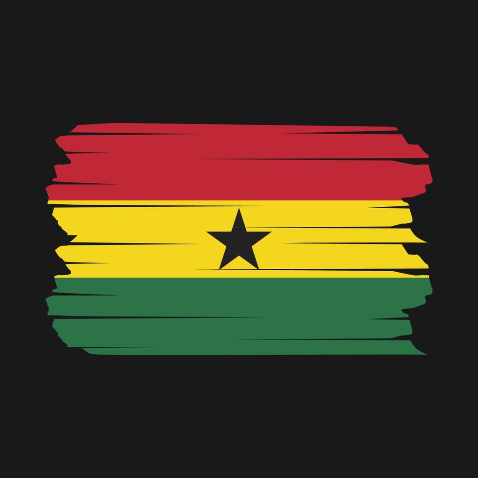 Ghana Flag Brush vector