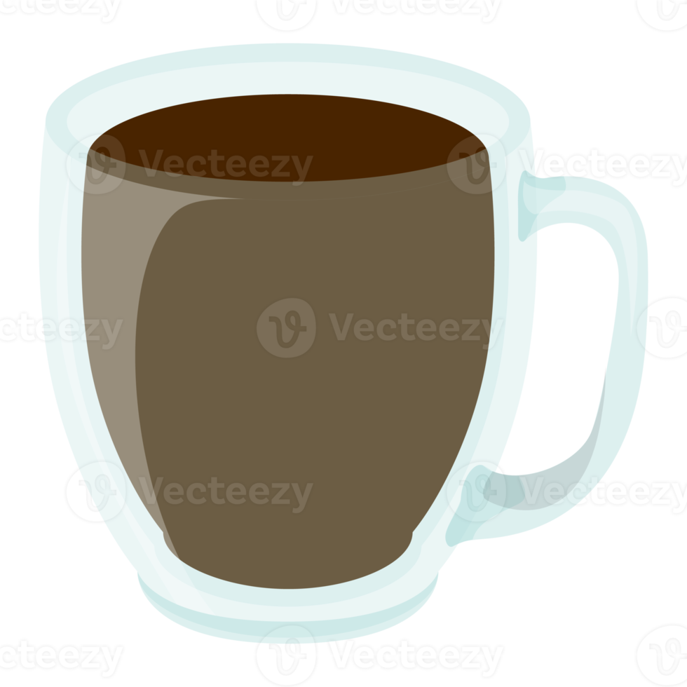 xícara de copo de chá. caneca de porcelana com café quente. ilustração colorida png. png