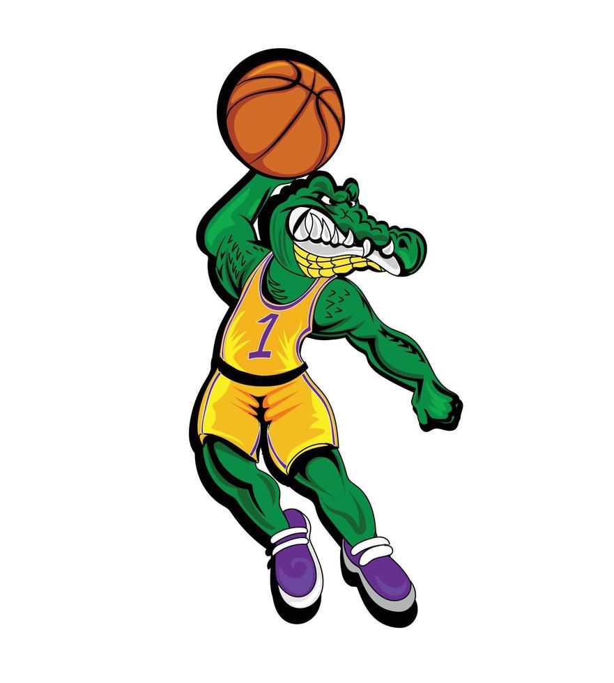 Crocodile mascot logo vector illustration on white background. sports, gaming, fught.