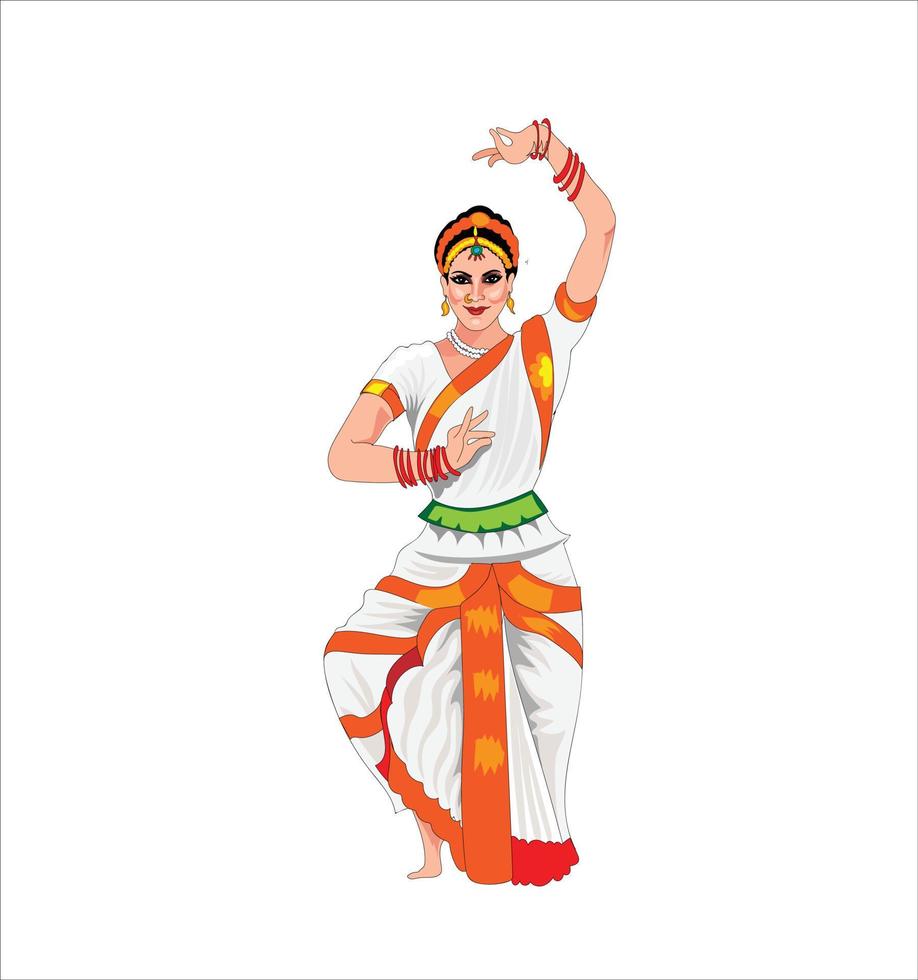 Artistic and Cultural Indian kathak dance vector