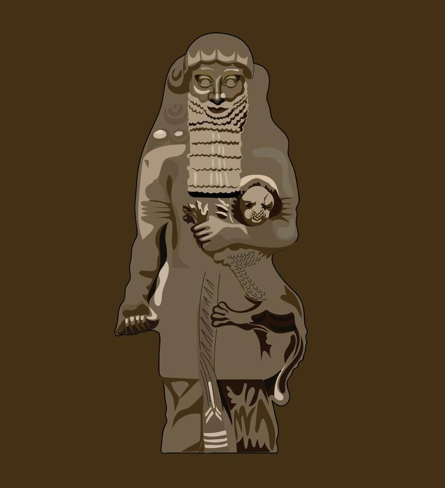 Art of Uruk sculpture figure vector illustration