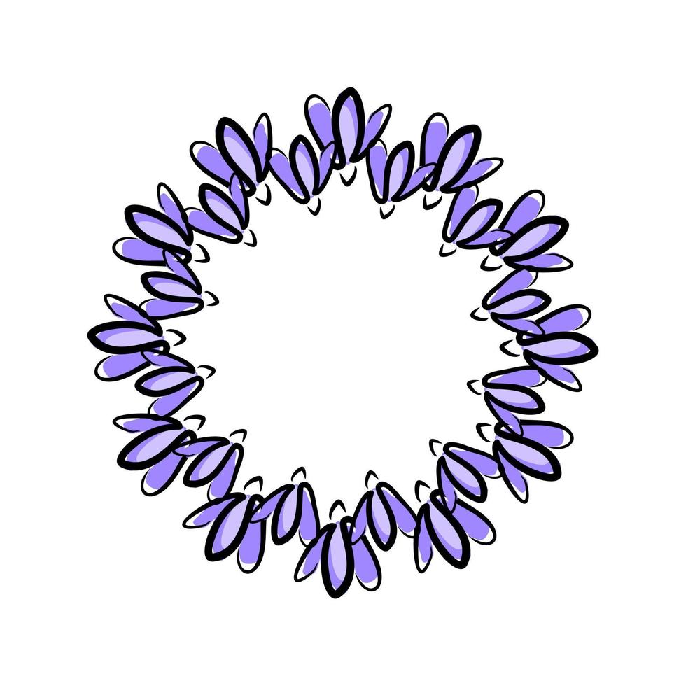 Crocus flowers round frame. Border wreath spring flowers isolate. vector