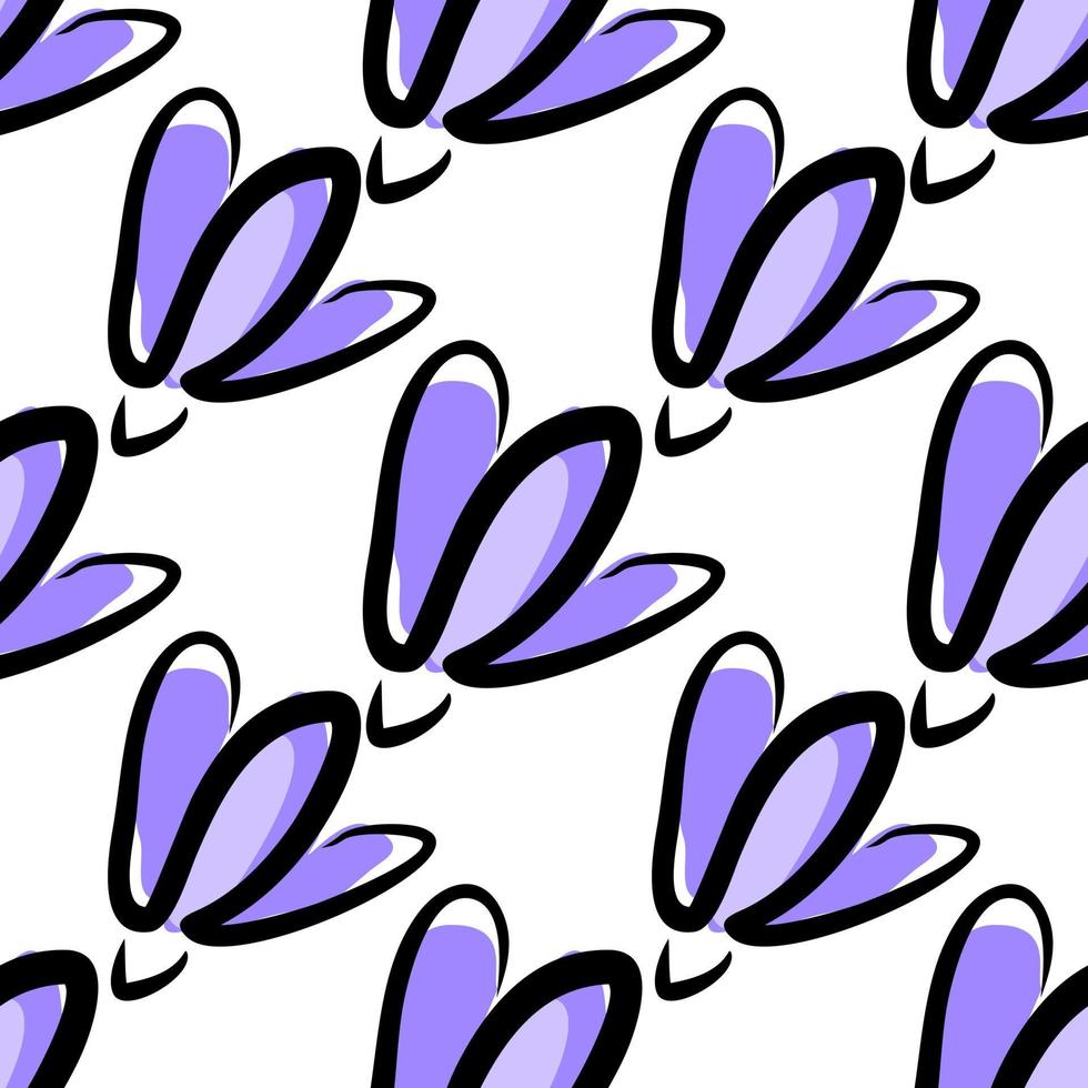 Crocus flowers seamless pattern. Flowers spring pattern. vector